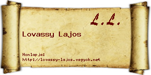 Lovassy Lajos névjegykártya